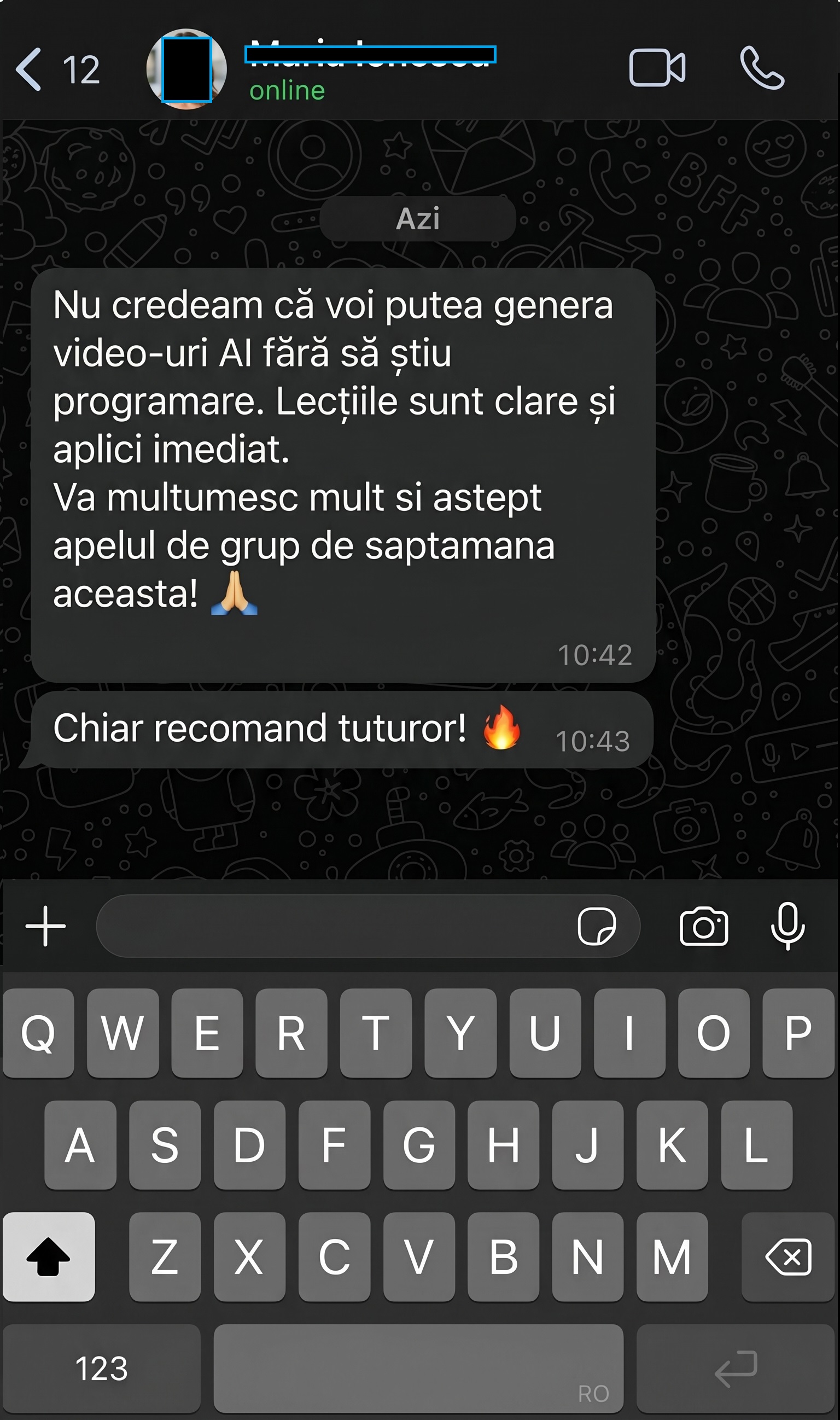 Testimonial cursant