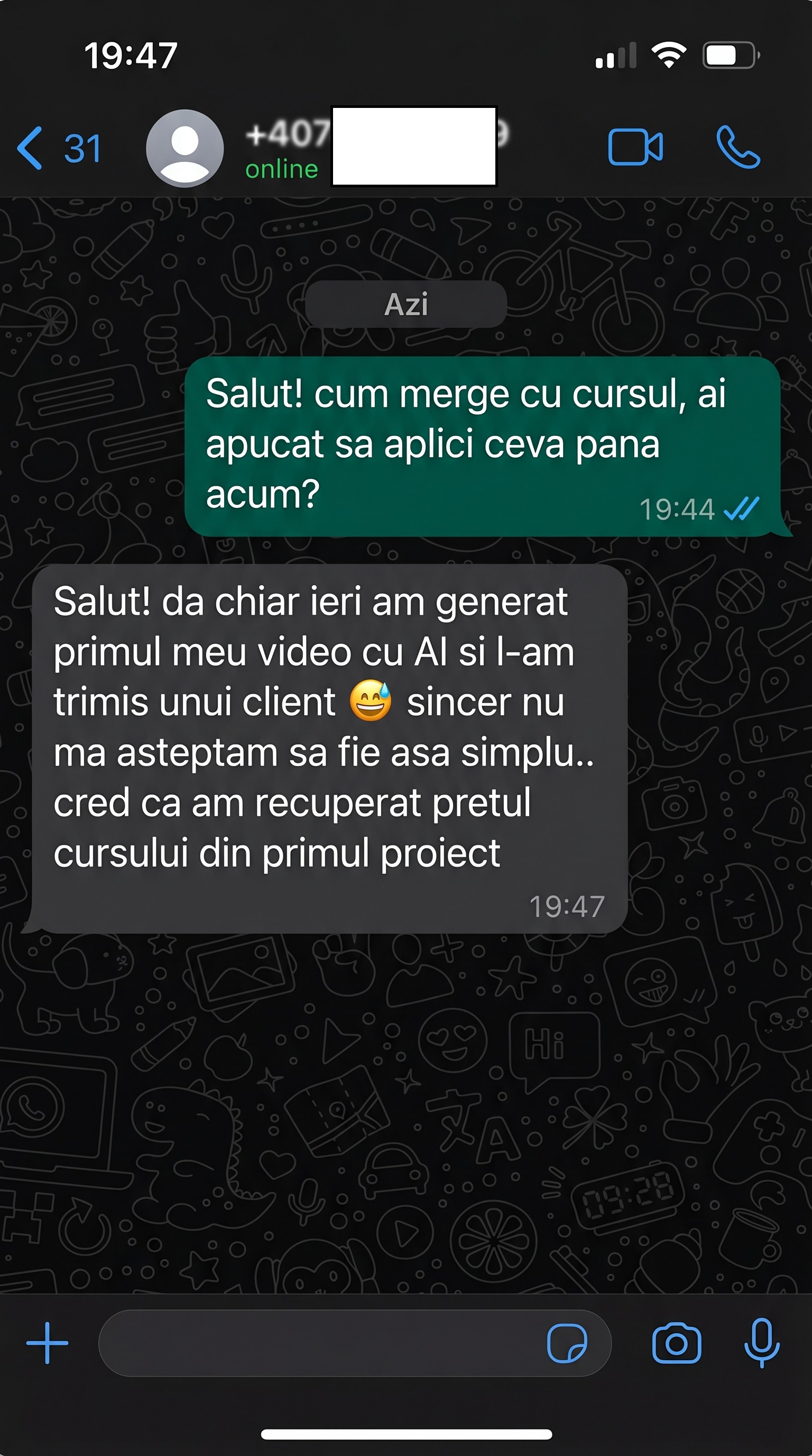 Testimonial cursant